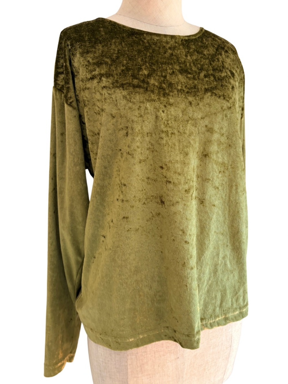 The Limited Vtg 90s Y2k Crushed Velvet Green  Vintage Fairy Whimsy Goth Long Sle